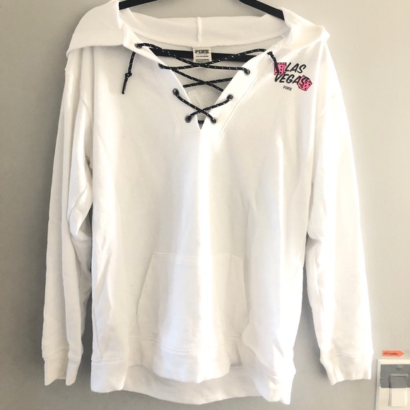 LAS VEGAS PINK Sequin Bling Pullover Hoodie - Picture 2 of 2